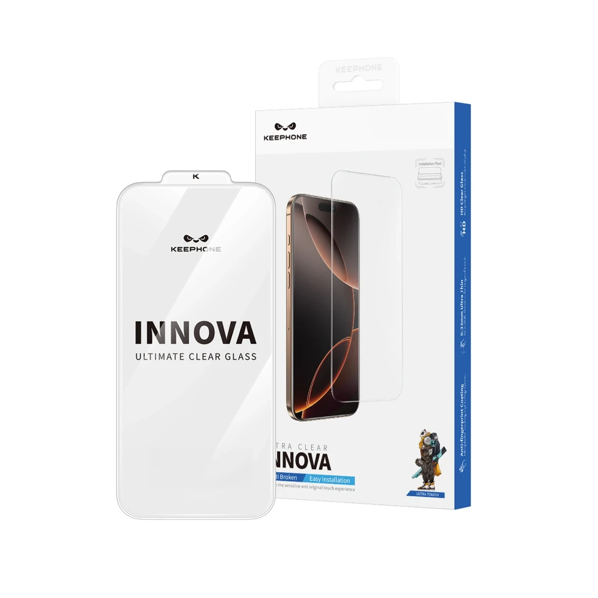 Keephone Apple iPhone 15 Pro Innova HD Cam Ekran Koruyucu - Şeffaf