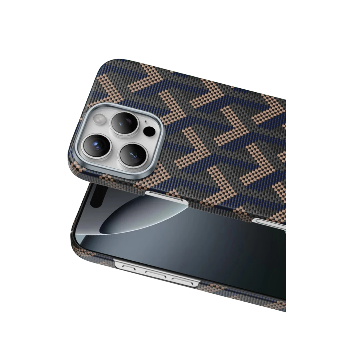 Keephone Apple iPhone 16 Pro Max Kevlar Prague Magsafe Kapak - Lacivert