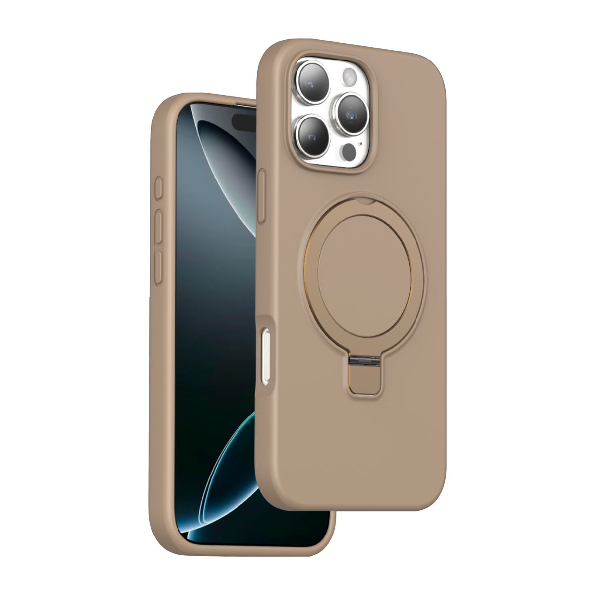 Keephone Apple iPhone 16 Pro Max Magi Pro Standlı Magsafe Kapak - Çöl Titanyum