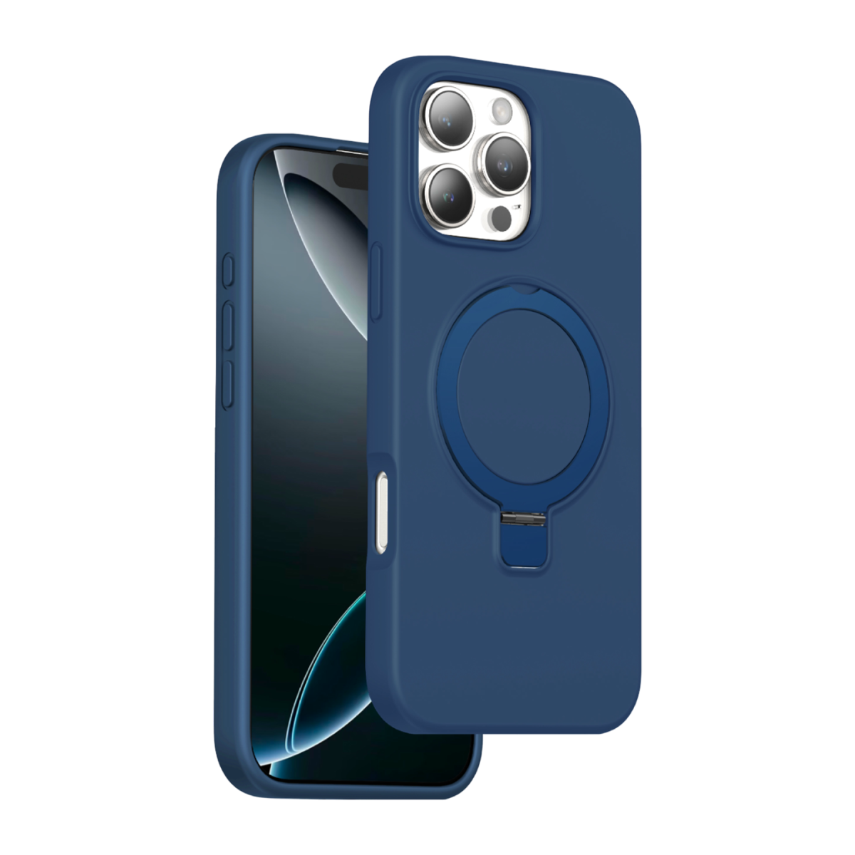 Keephone Apple iPhone 16 Pro Max Magi Pro Standlı Magsafe Kapak - Mavi