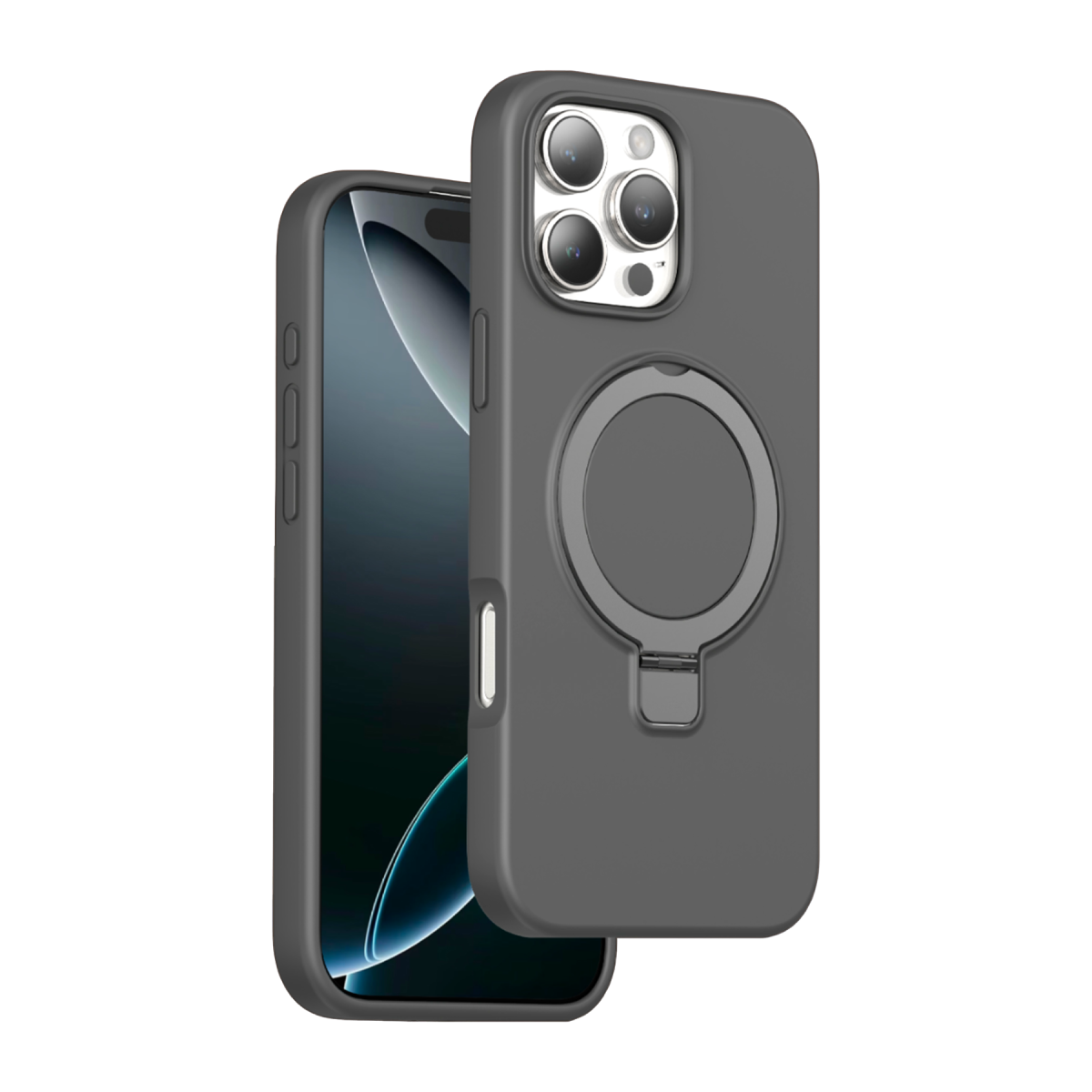 Keephone Apple iPhone 16 Pro Max Magi Pro Standlı Magsafe Kapak - Titan Gri