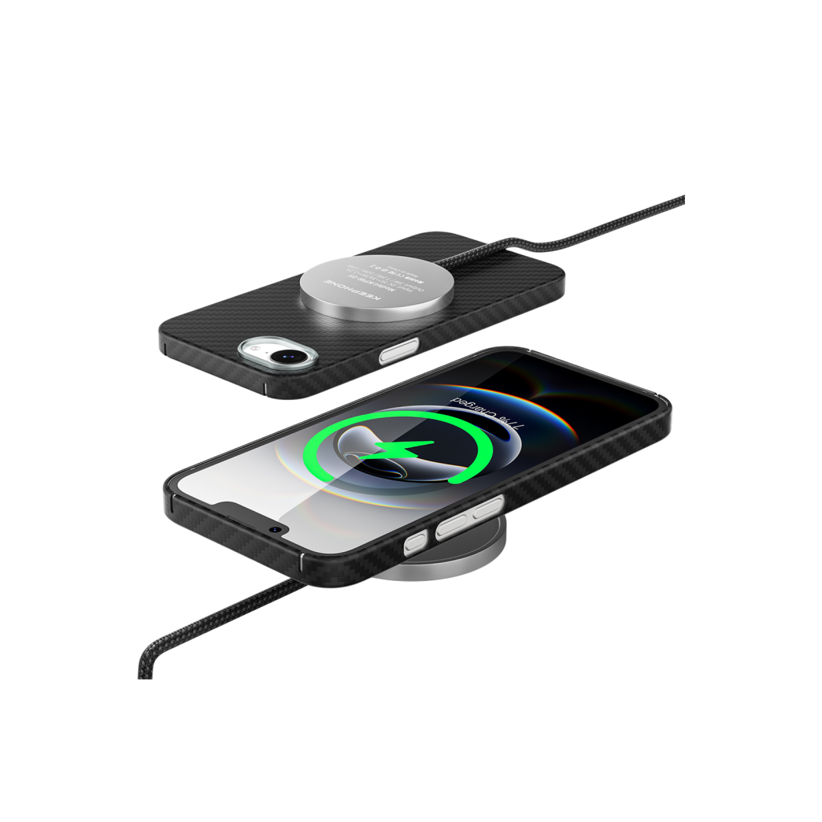 Keephone Apple iPhone 17E Kevlar Diago Magsafe Kılıf - Siyah