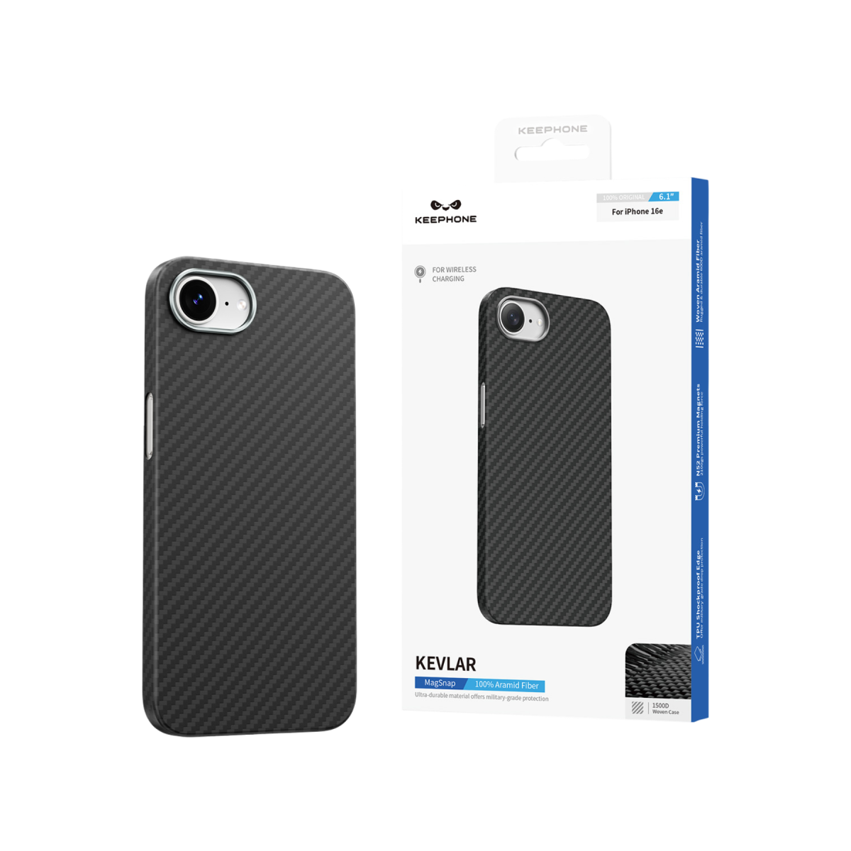 Keephone Apple iPhone 17E Kevlar Diago Magsafe Kılıf - Siyah