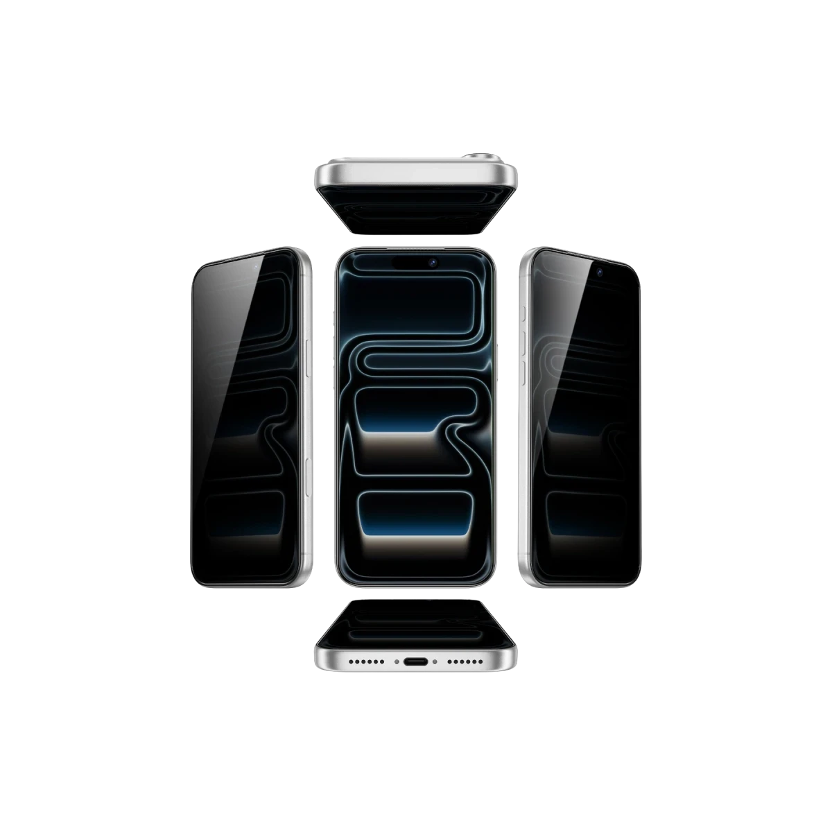 Keephone Apple iPhone 17 Air 360 4 Way Privacy Cam Ekran Koruyucu - Siyah