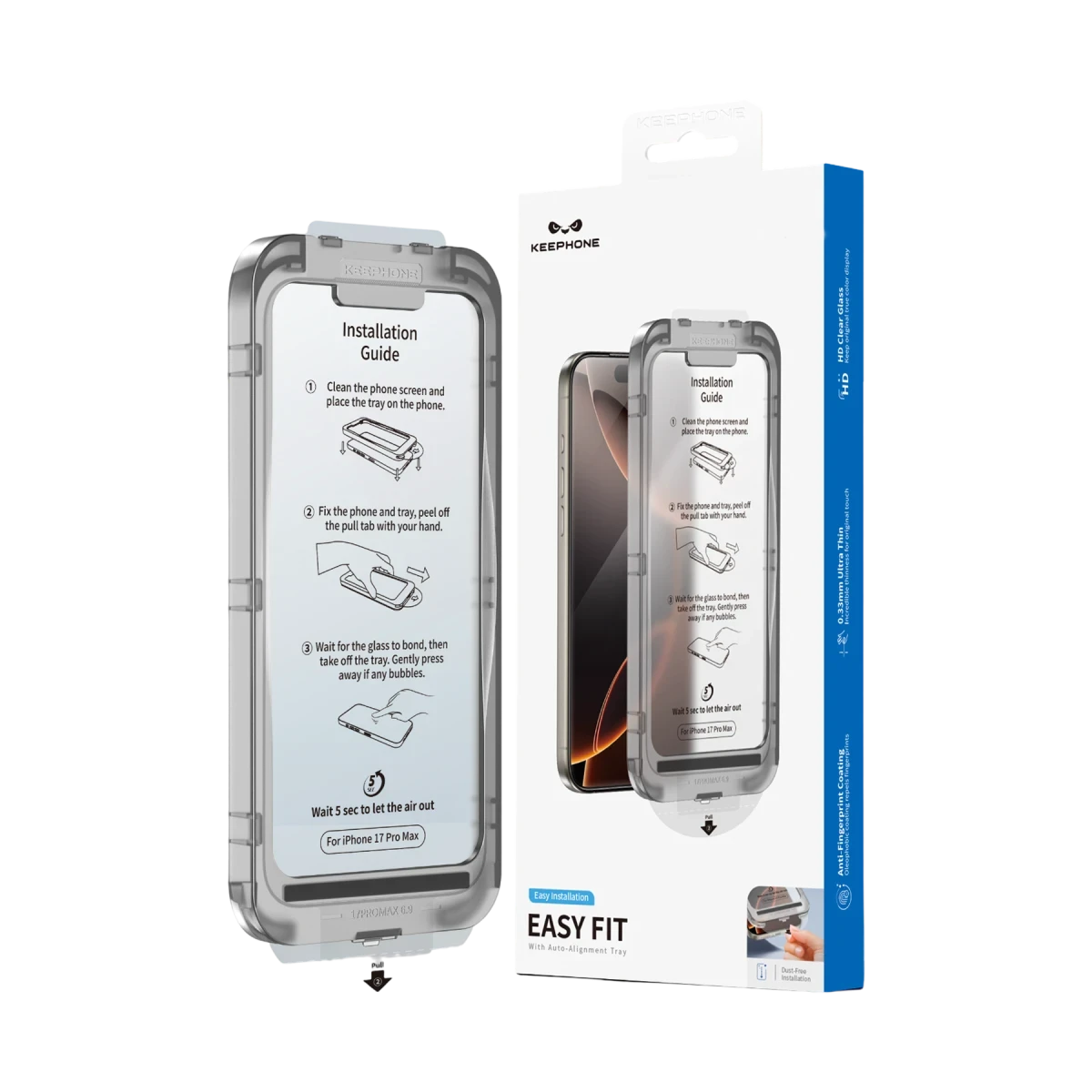 Keephone Apple iPhone 17 Air EasyFit HD Cam Ekran Koruyucu - Siyah