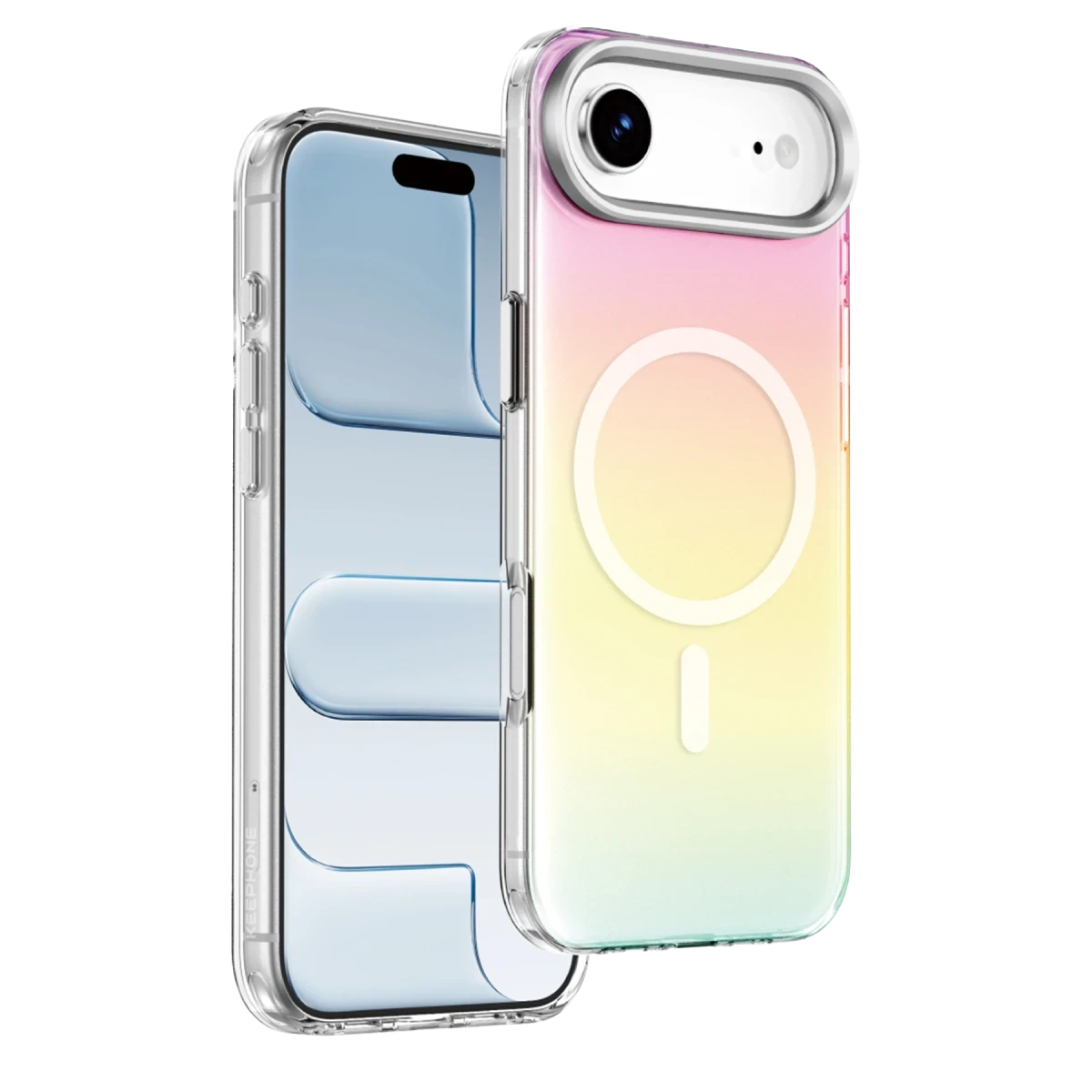 Keephone Apple iPhone 17 Air Rainbow Magsafe Kapak - Gümüş