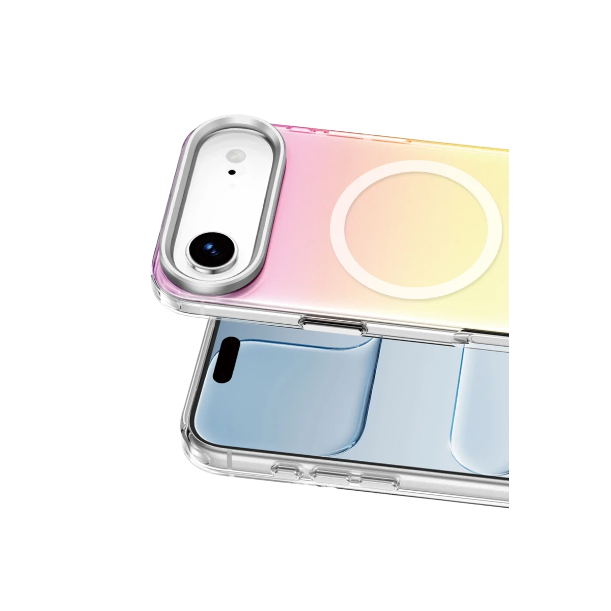 Keephone Apple iPhone 17 Air Rainbow Magsafe Kapak - Gümüş