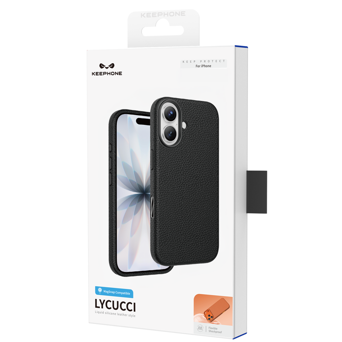 Keephone Apple iPhone 17 Lycucci Deri Manyetik Kapak - Siyah