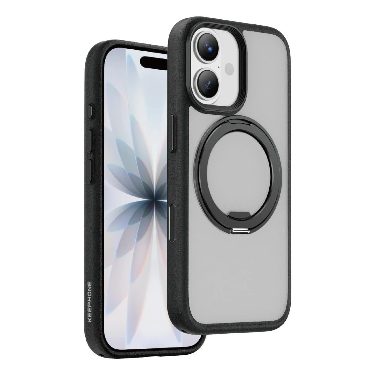 Keephone Apple iPhone 17 Omega Magsafe Standlı Kapak - Siyah