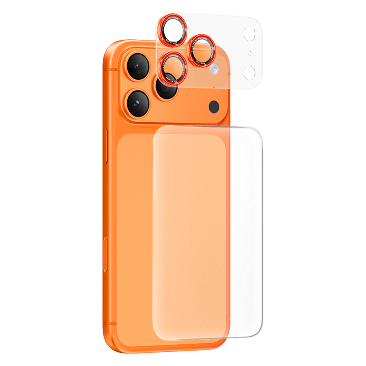 Keephone Apple iPhone 17 Pro Auralens Arka Film Ve Kamera Lens Koruyucu - Turuncu