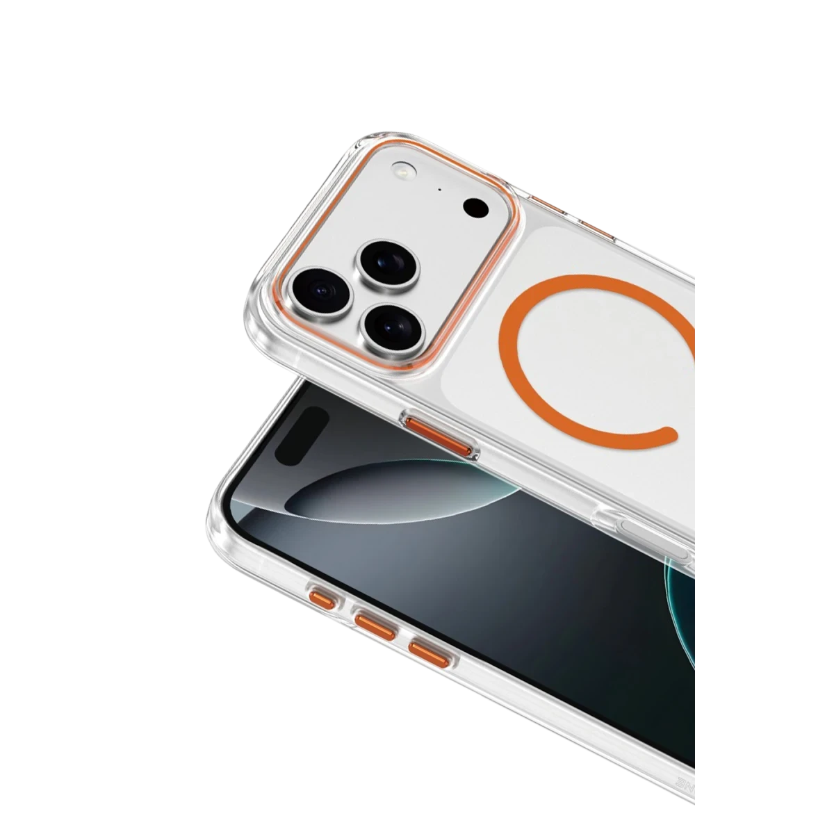 Keephone Apple iPhone 17 Pro Aurora Şeffaf Magsafe Kılıf - Turuncu