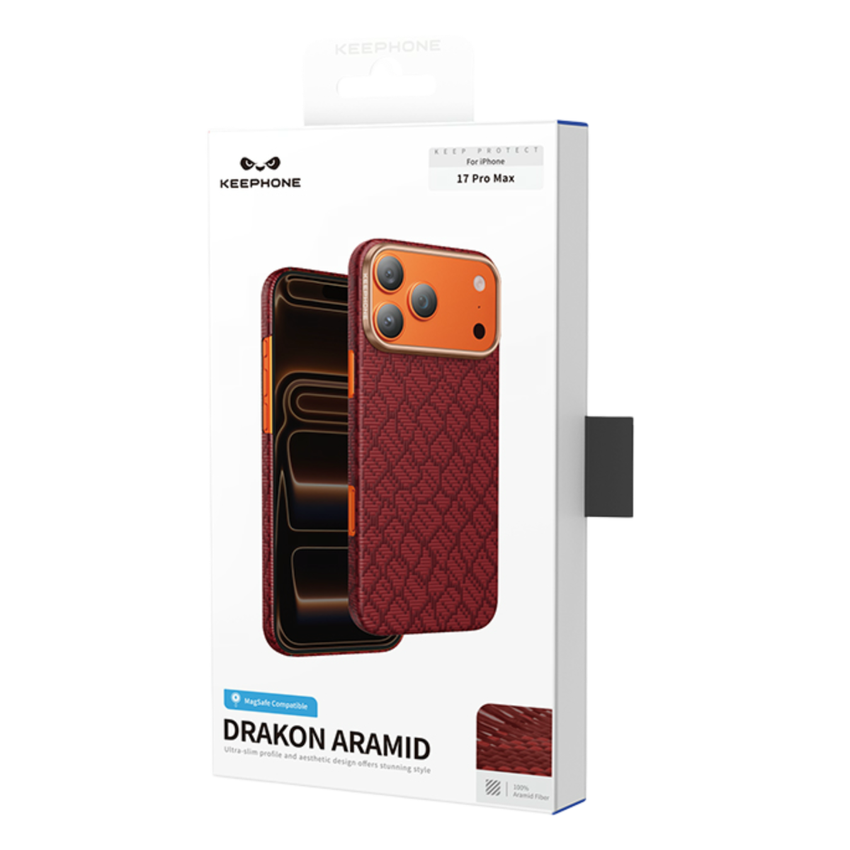 Keephone Apple iPhone 17 Pro Drakon Aramid Magsafe Kapak - Siyah