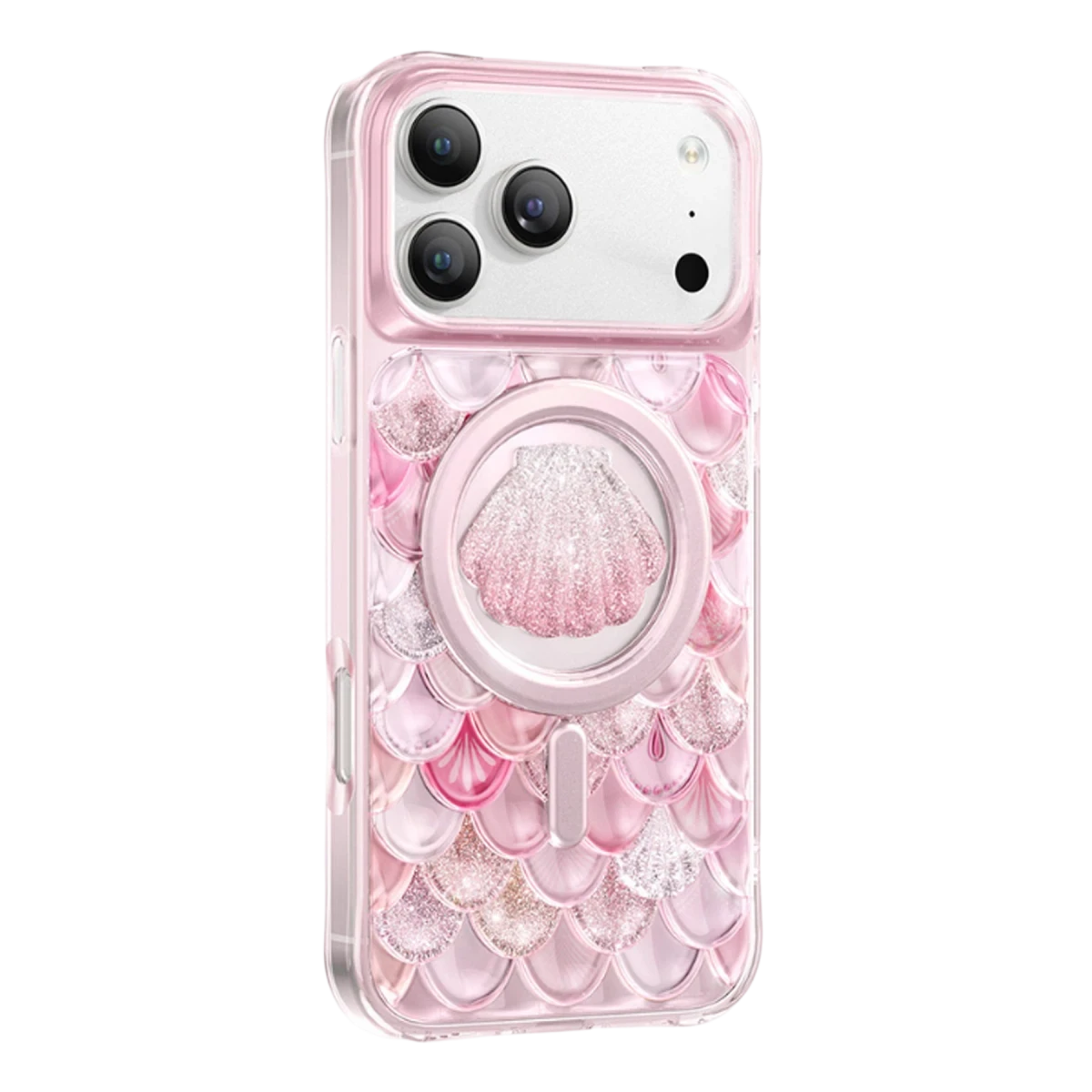 Keephone Apple iPhone 17 Pro Iceland Simli Magsafe Kapak - Pembe