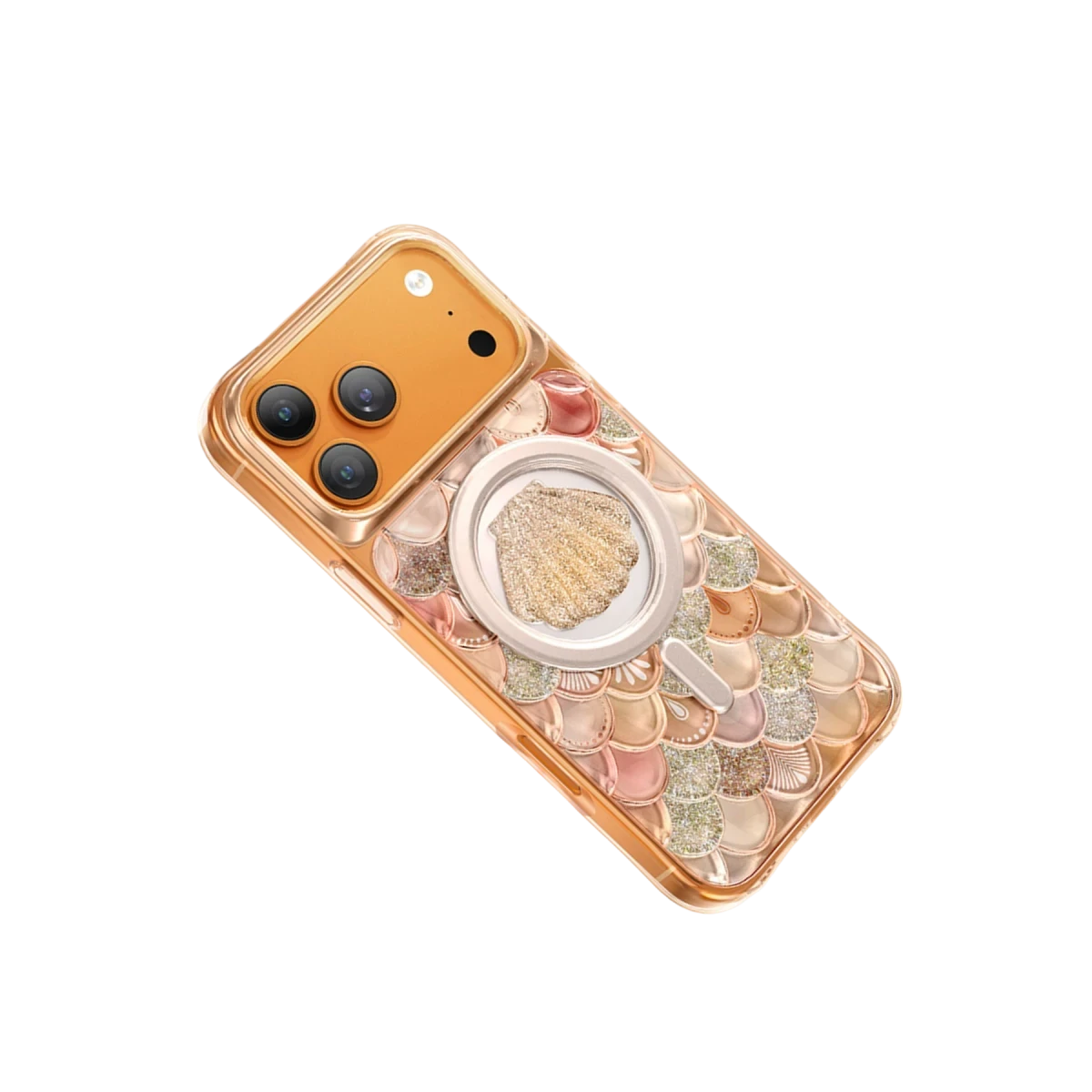 Keephone Apple iPhone 17 Pro Iceland Simli Magsafe Kapak - Turuncu