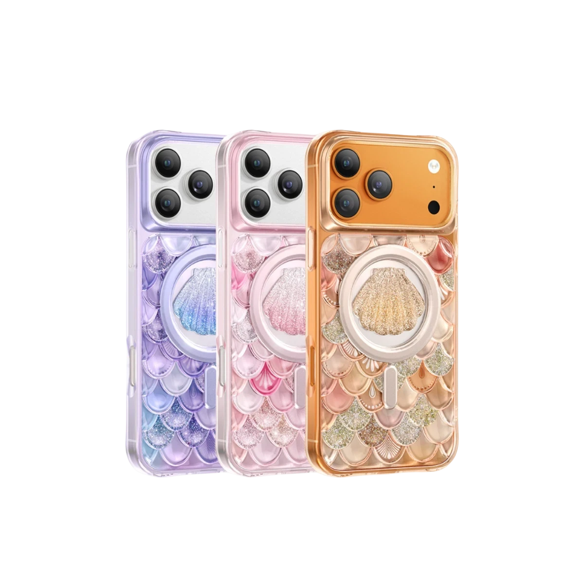 Keephone Apple iPhone 17 Pro Iceland Simli Magsafe Kapak - Turuncu