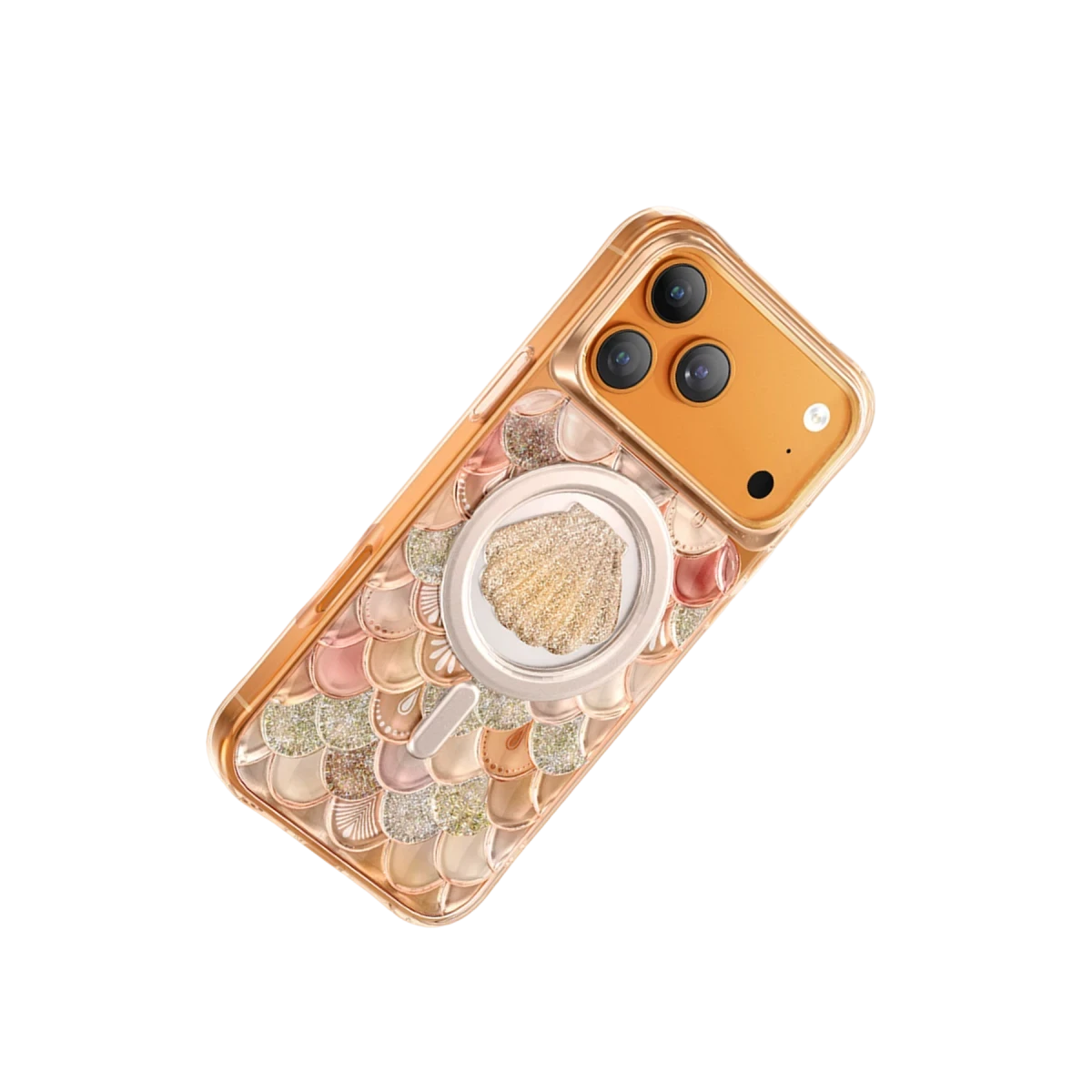 Keephone Apple iPhone 17 Pro Iceland Simli Magsafe Kapak - Turuncu