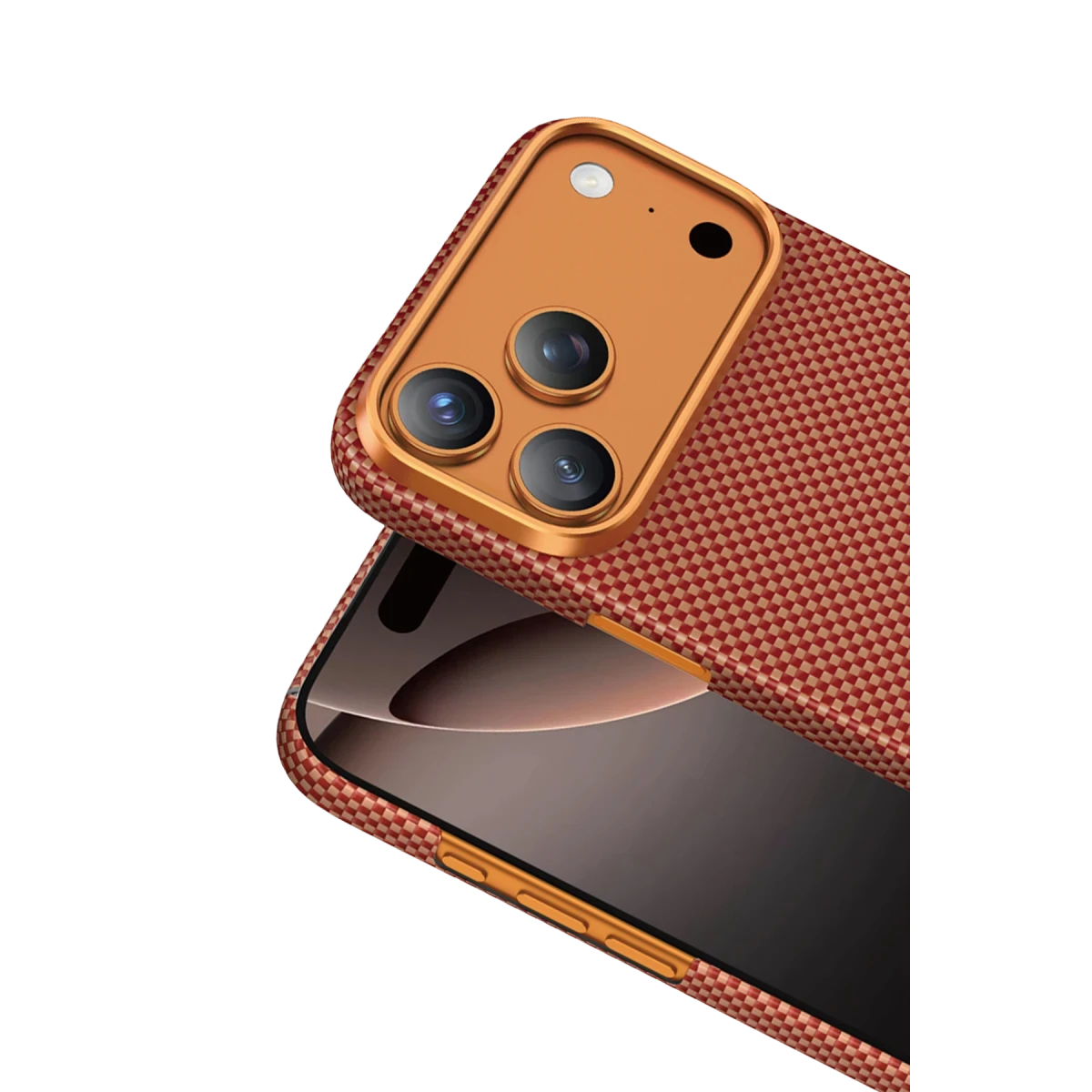Keephone Apple iPhone 17 Pro Kevlar Norra Magsafe Kılıf - Turuncu