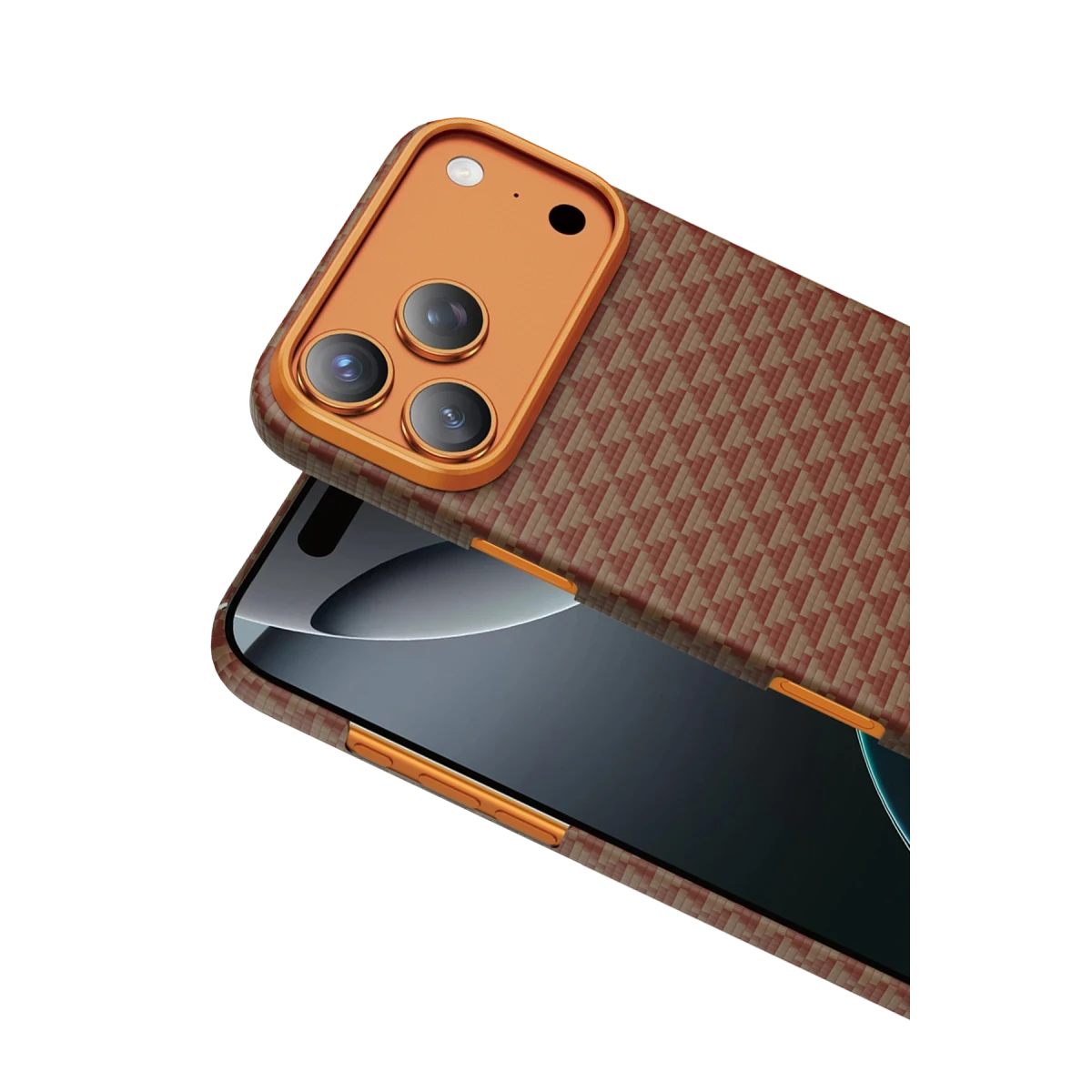 Keephone Apple iPhone 17 Pro Kevlar Paris Magsafe Kapak - Turuncu