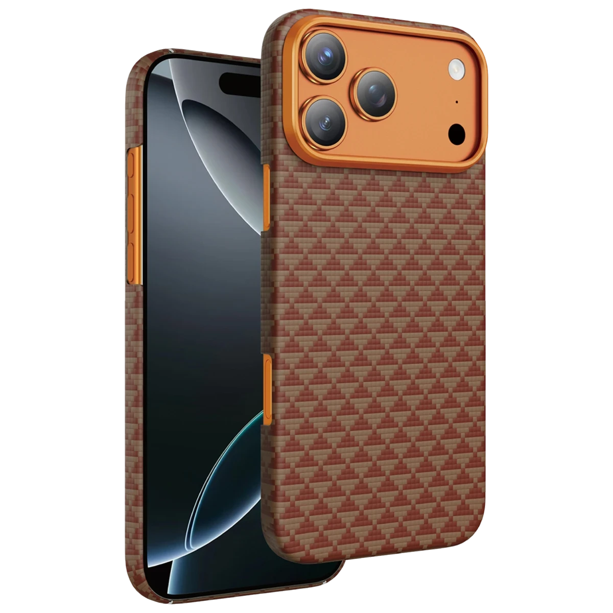 Keephone Apple iPhone 17 Pro Kevlar Paris Magsafe Kapak - Turuncu