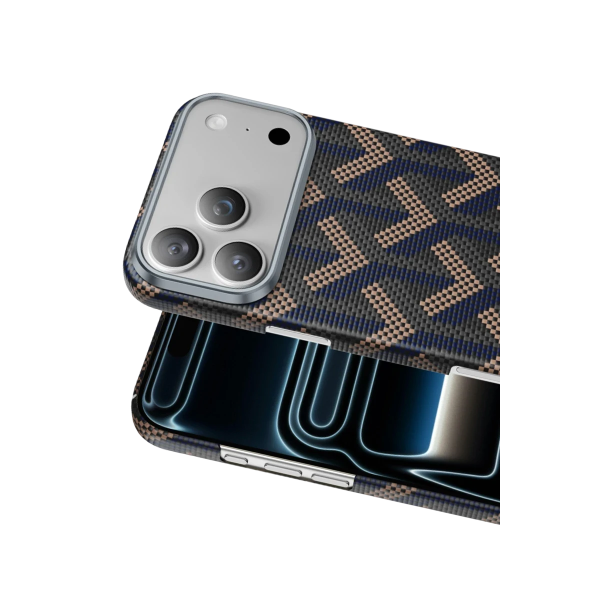 Keephone Apple iPhone 17 Pro Kevlar Prague Magsafe Kapak - Lacivert