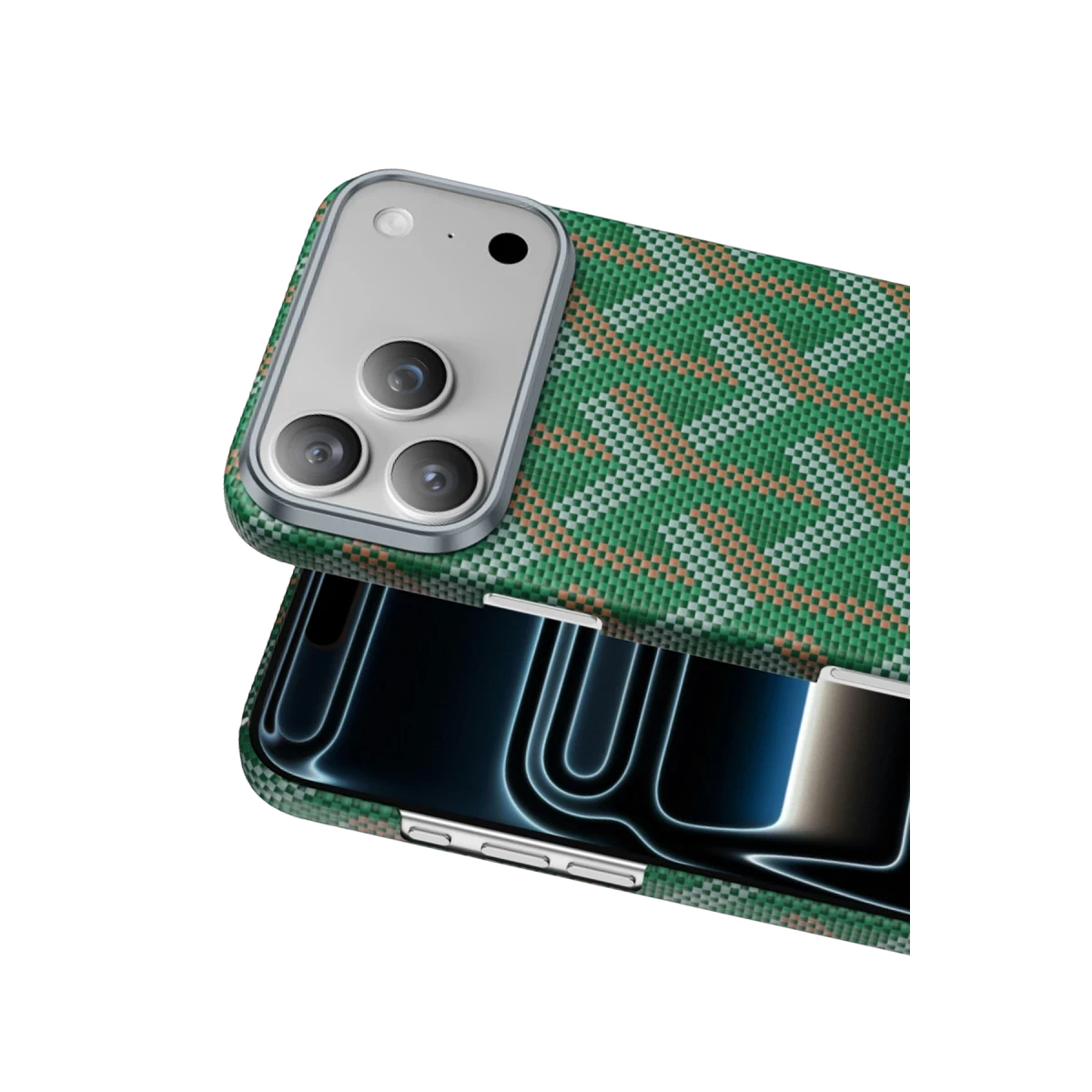 Keephone Apple iPhone 17 Pro Kevlar Prague Magsafe Kapak - Yeşil