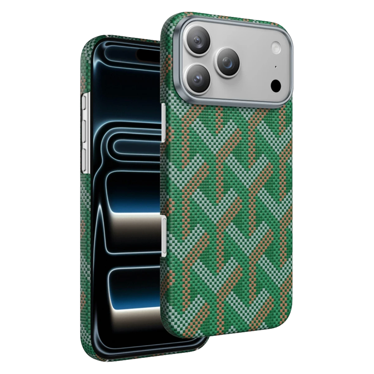 Keephone Apple iPhone 17 Pro Kevlar Prague Magsafe Kapak - Yeşil