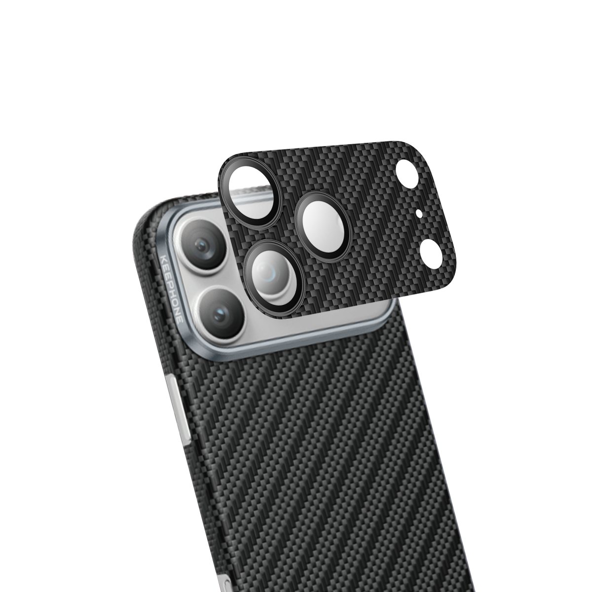 Keephone Apple iPhone 17 Pro Kevlar Robin Kamera Lens Koruyucu - Siyah