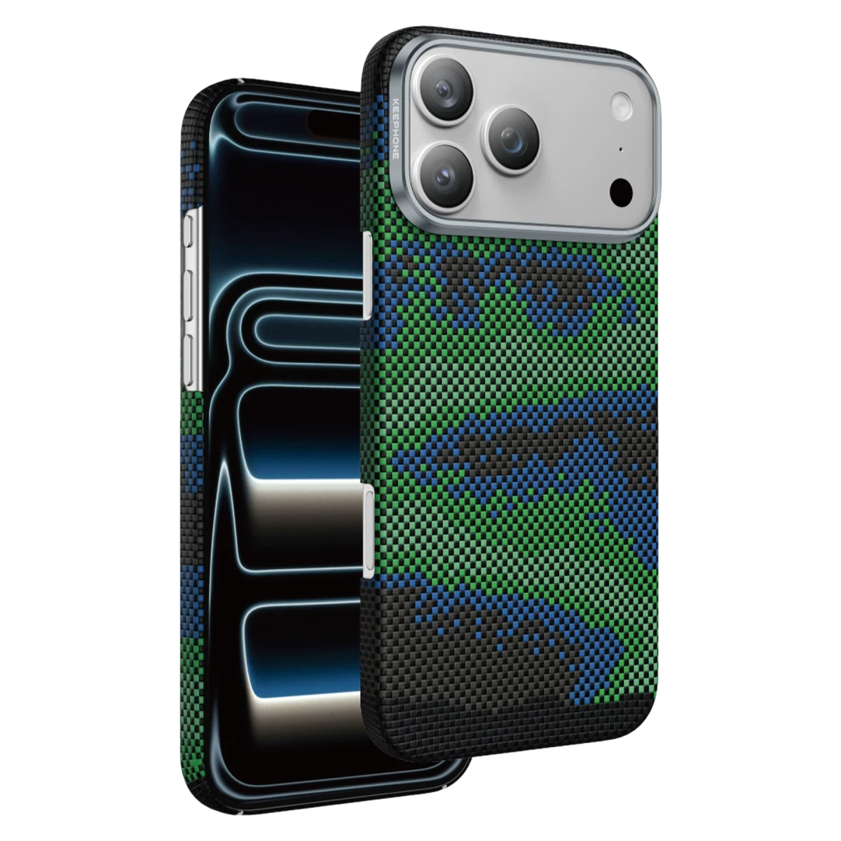 Keephone Apple iPhone 17 Pro Kevlar Starry Magsafe Kapak - Yeşil