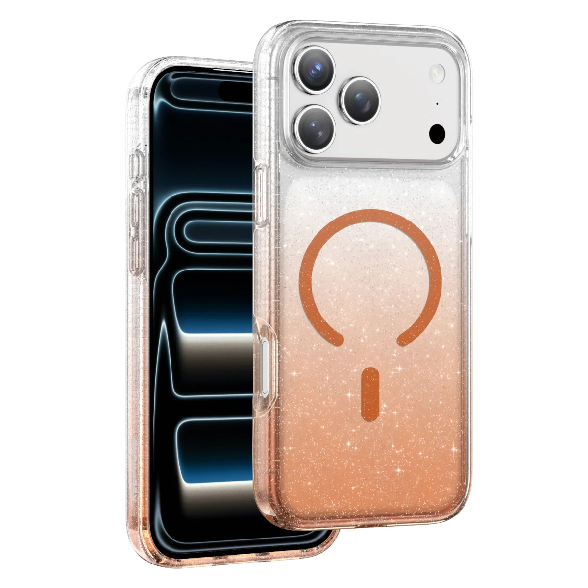 Keephone Apple iPhone 17 Pro Lillian Simli Magsafe Kılıf - Turuncu