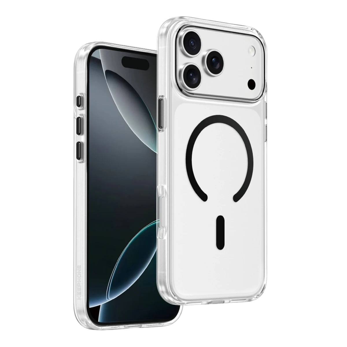 Keephone Apple iPhone 17 Pro Max Aurora Şeffaf Magsafe Kılıf - Siyah