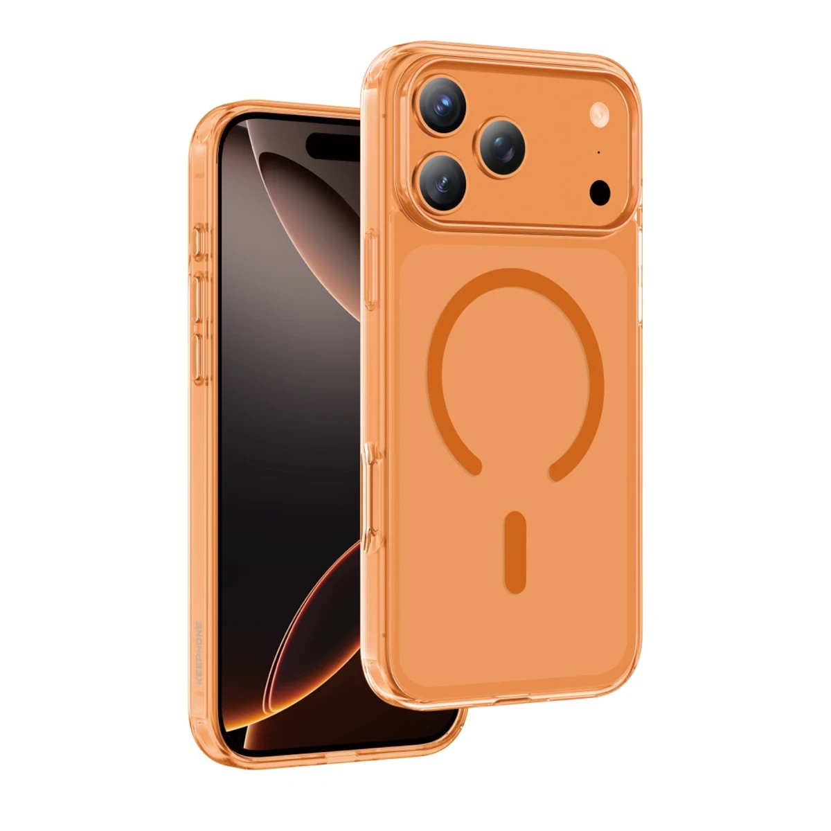 Keephone Apple iPhone 17 Pro Max Hybrid Pro Magsafe Kılıf - Turuncu