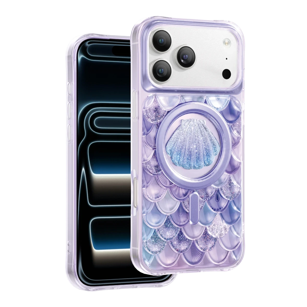 Keephone Apple iPhone 17 Pro Max Iceland Simli Magsafe Kapak - Mor