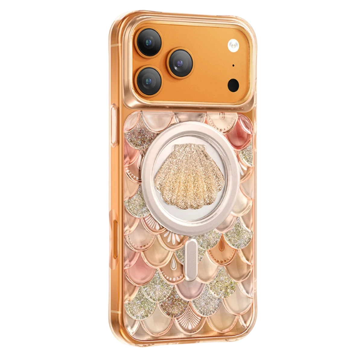 Keephone Apple iPhone 17 Pro Max Iceland Simli Magsafe Kapak - Turuncu