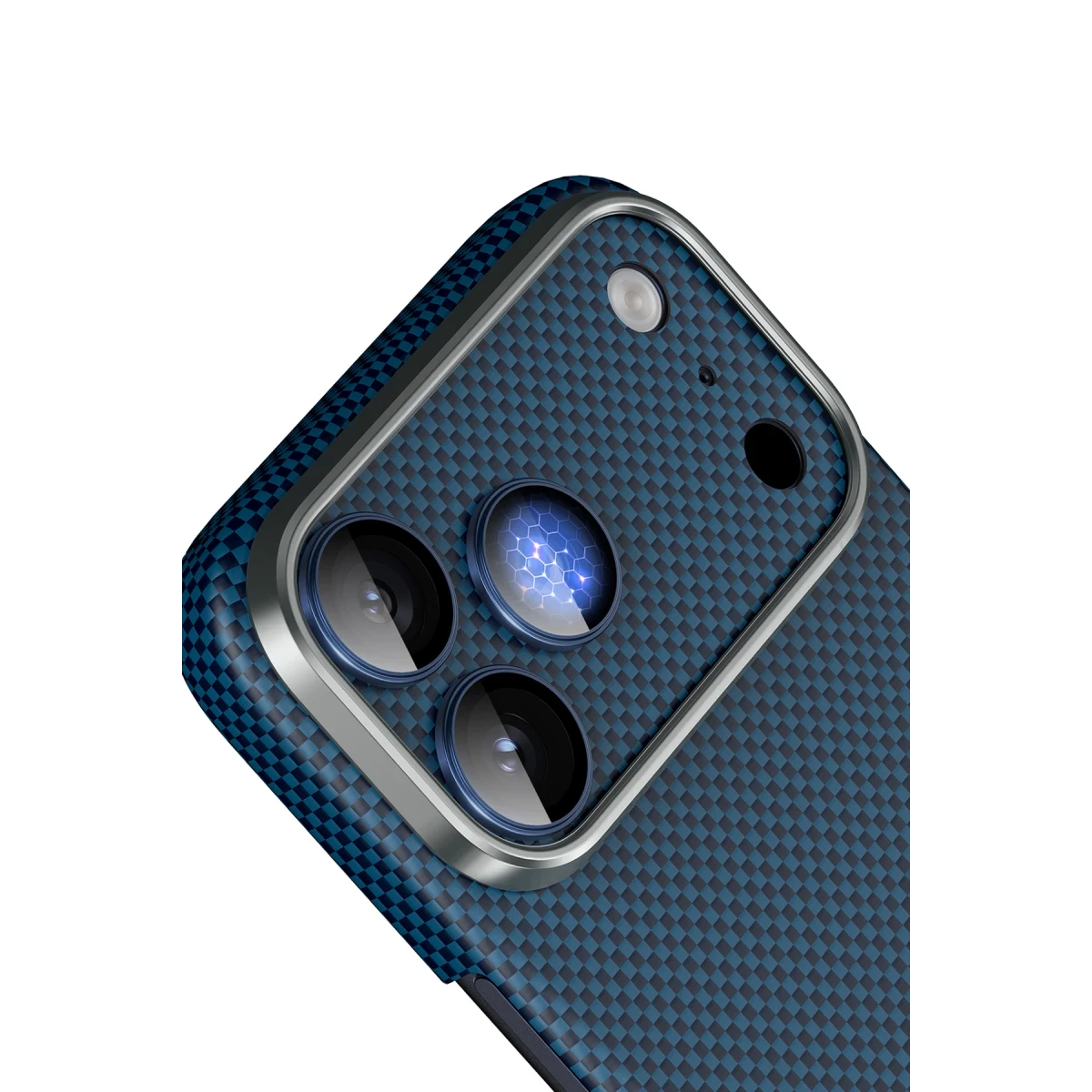 Keephone Apple iPhone 17 Pro Max Kevlar Kamera Lens - Lacivert