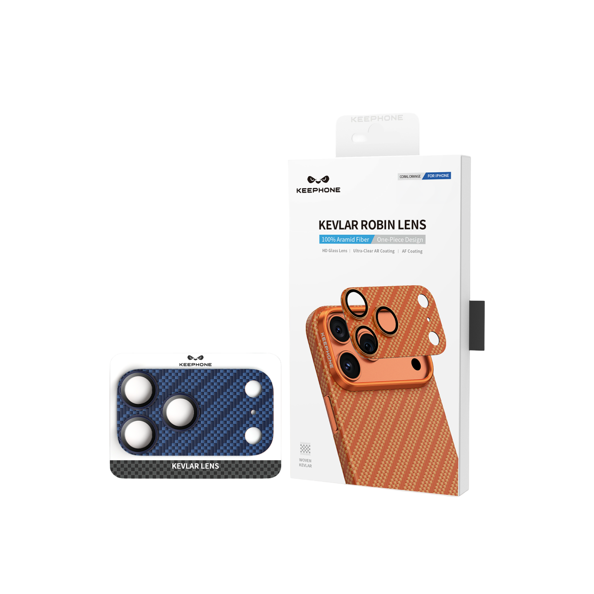 Keephone Apple iPhone 17 Pro Max Kevlar Robin Kamera Lens Koruyucu - Lacivert