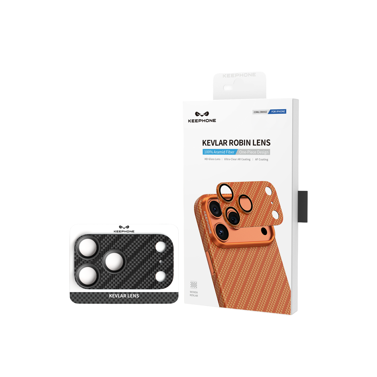 Keephone Apple iPhone 17 Pro Max Kevlar Robin Kamera Lens Koruyucu - Siyah