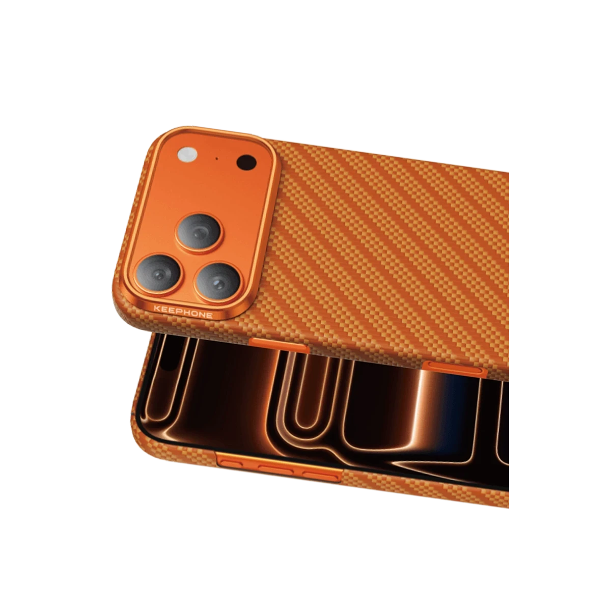 Keephone Apple iPhone 17 Pro Max Kevlar Robin Magsafe Kılıf - Turuncu