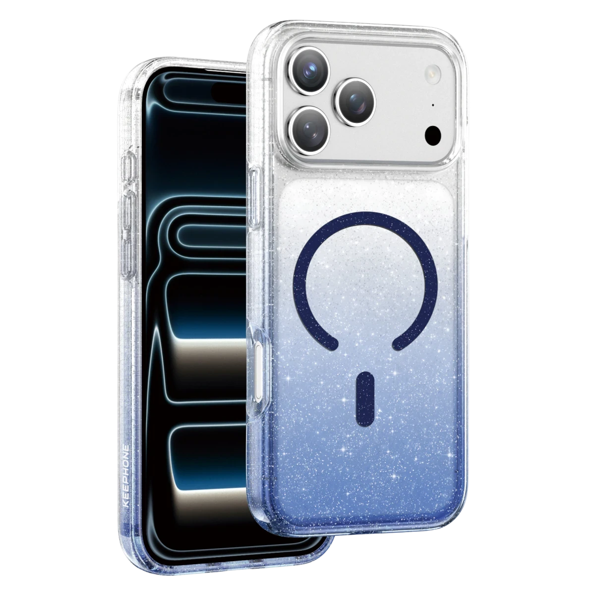 Keephone Apple iPhone 17 Pro Max Lillian Simli Magsafe Kılıf - Mavi
