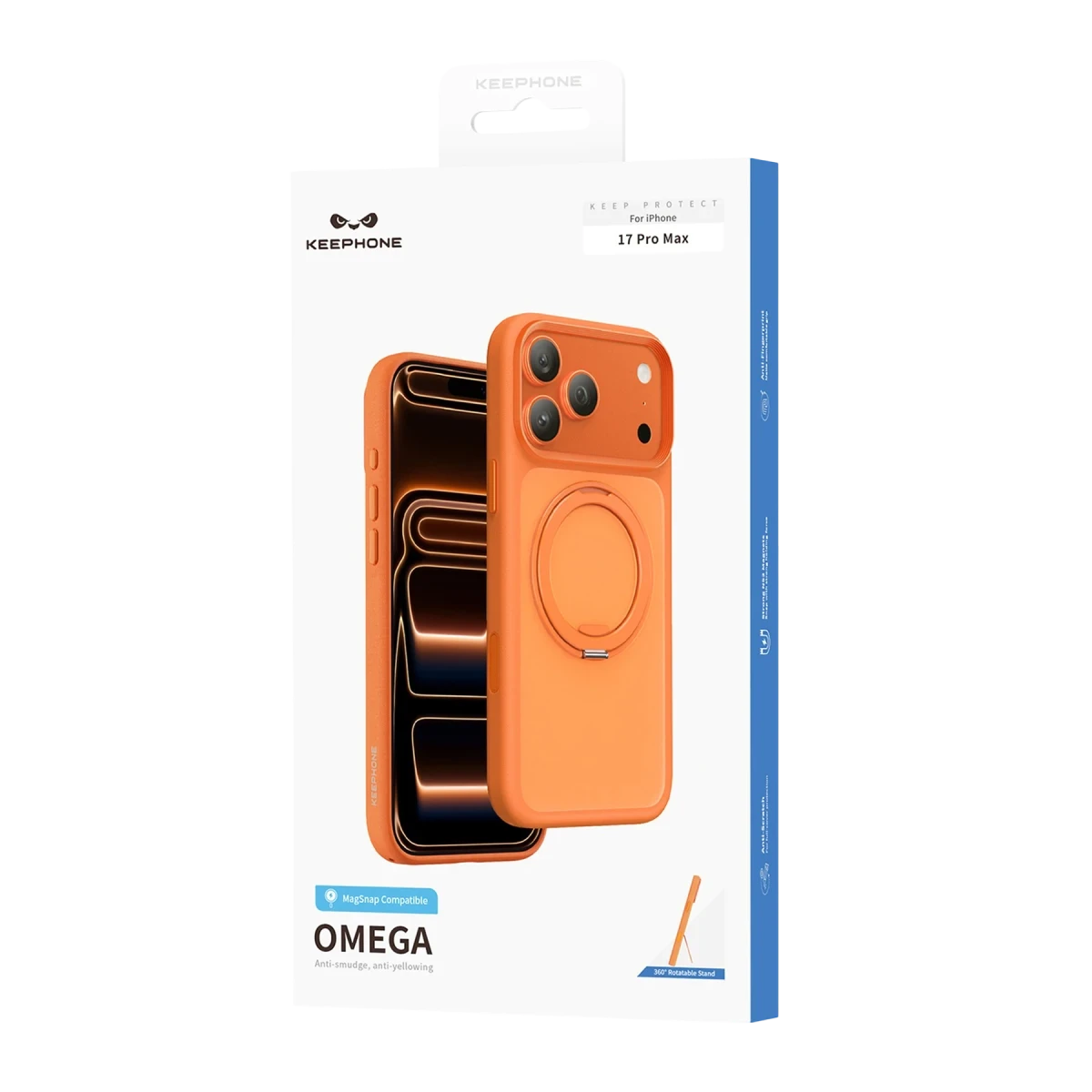 Keephone Apple iPhone 17 Pro Max Omega Magsafe Standlı Kapak - Lacivert