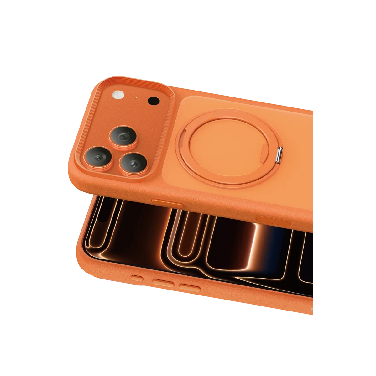 Keephone Apple iPhone 17 Pro Max Omega Magsafe Standlı Kapak - Turuncu