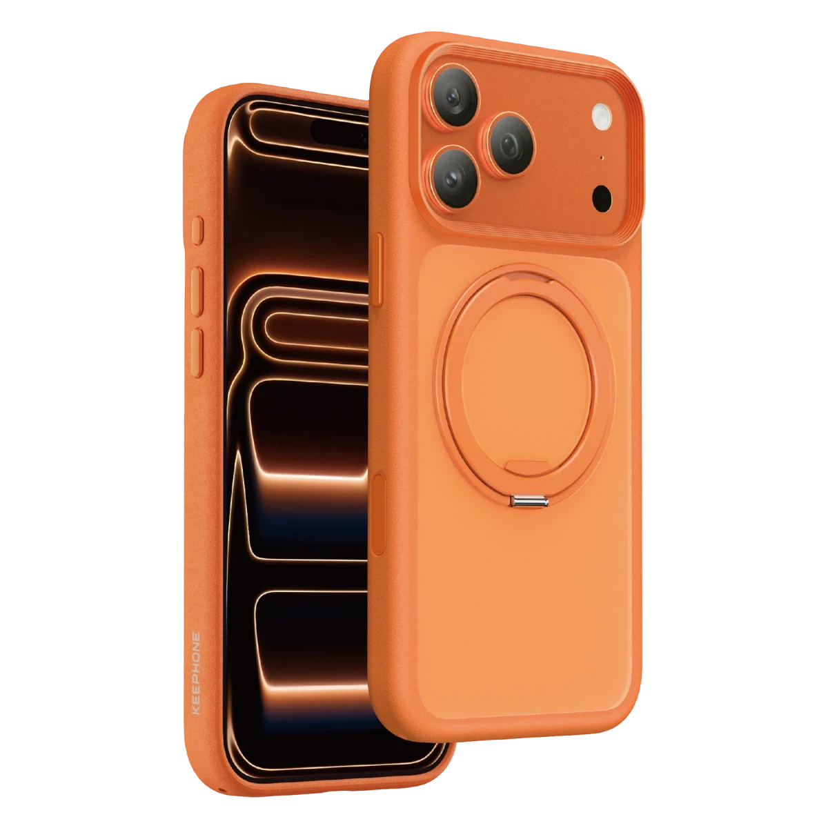 Keephone Apple iPhone 17 Pro Max Omega Magsafe Standlı Kapak - Turuncu