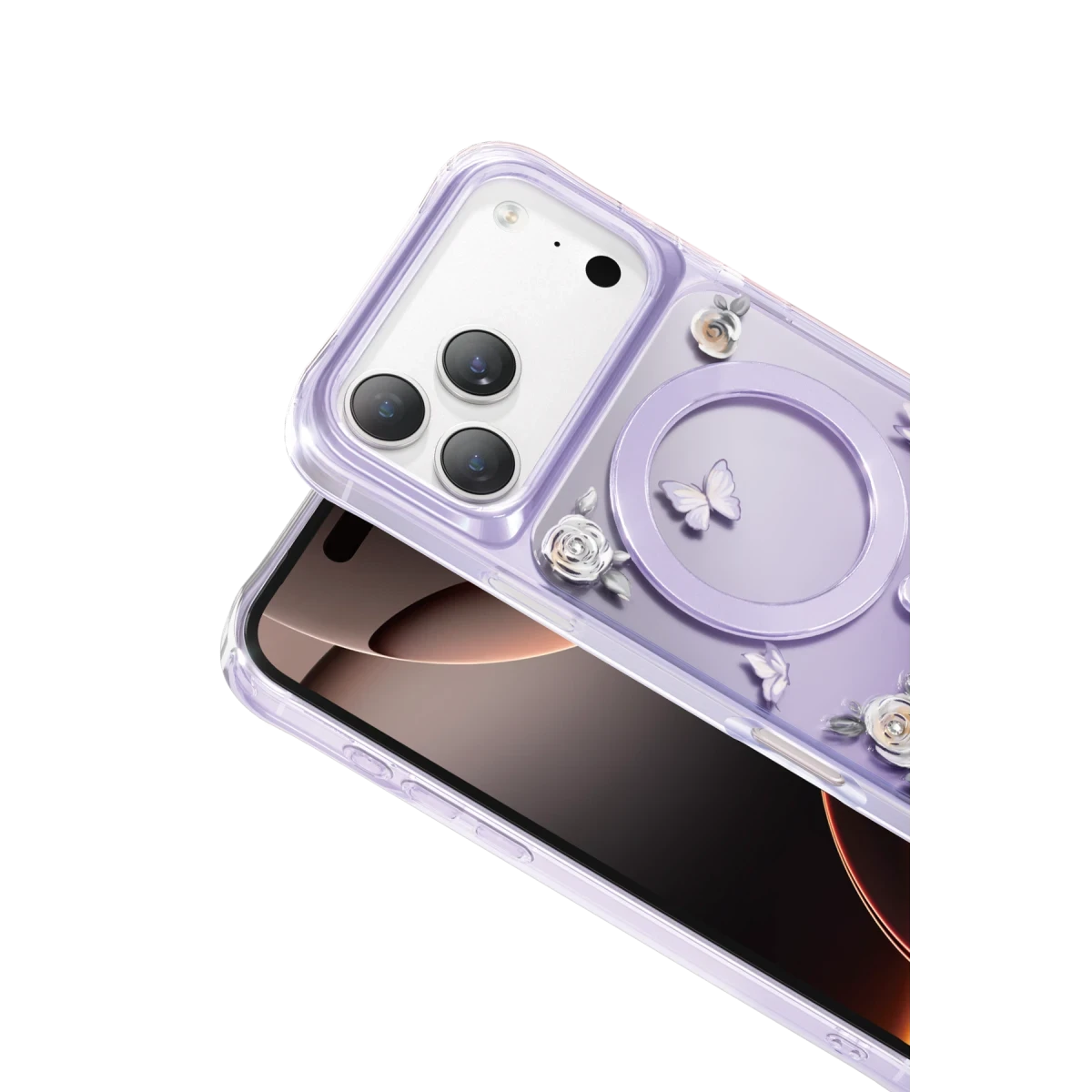 Keephone Apple iPhone 17 Pro Max Roseland Magsafe Kapak - Mor