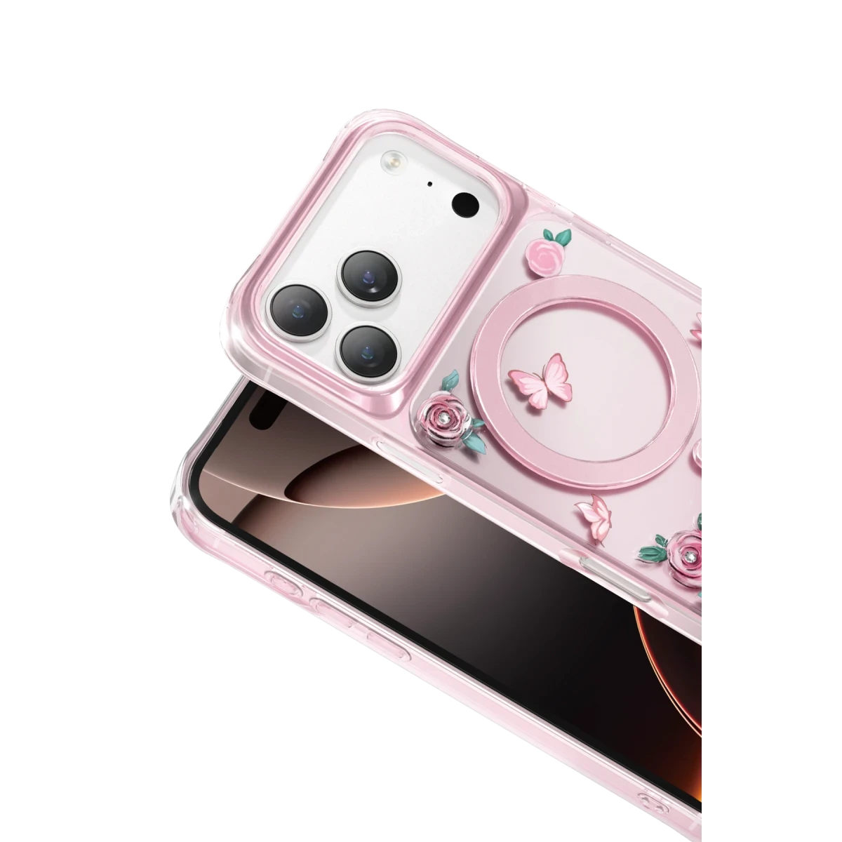 Keephone Apple iPhone 17 Pro Max Roseland Magsafe Kapak - Pembe