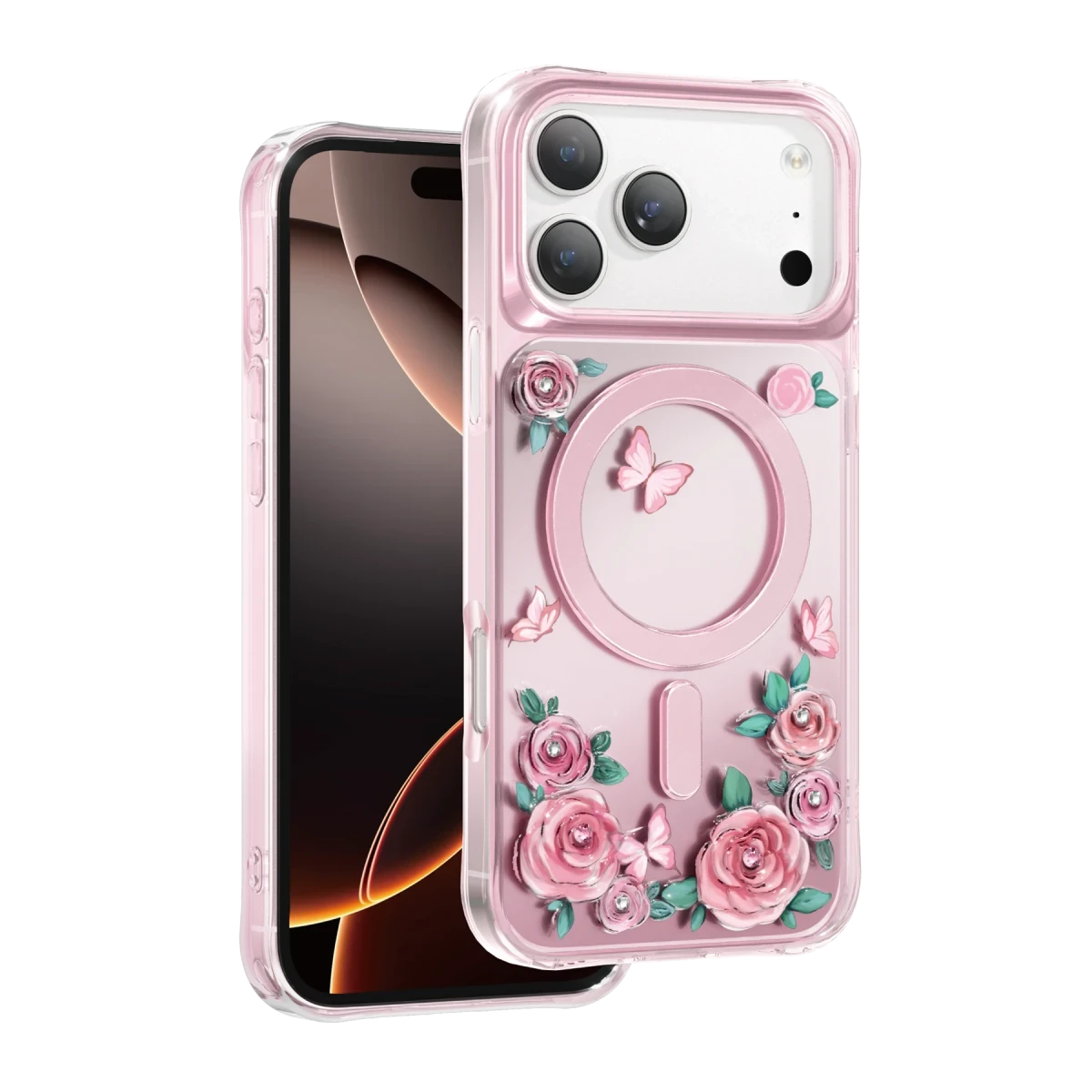 Keephone Apple iPhone 17 Pro Max Roseland Magsafe Kapak - Pembe