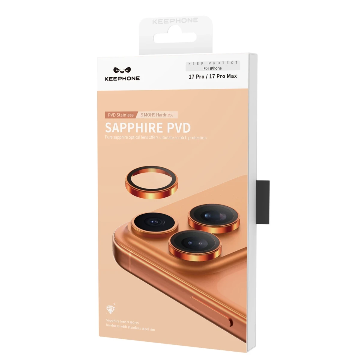 Keephone Apple iPhone 17 Pro Max Sapphire PVD Kamera Lens - Lacivert
