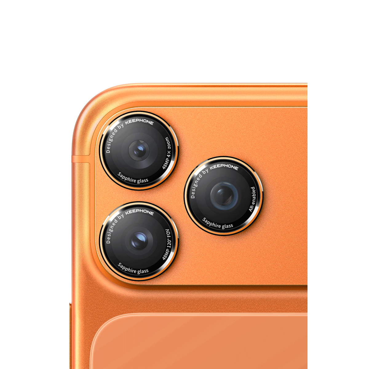 Keephone Apple iPhone 17 Pro Max Sapphire Vita Arka Film Ve Kamera Lens Koruyucu - Turuncu