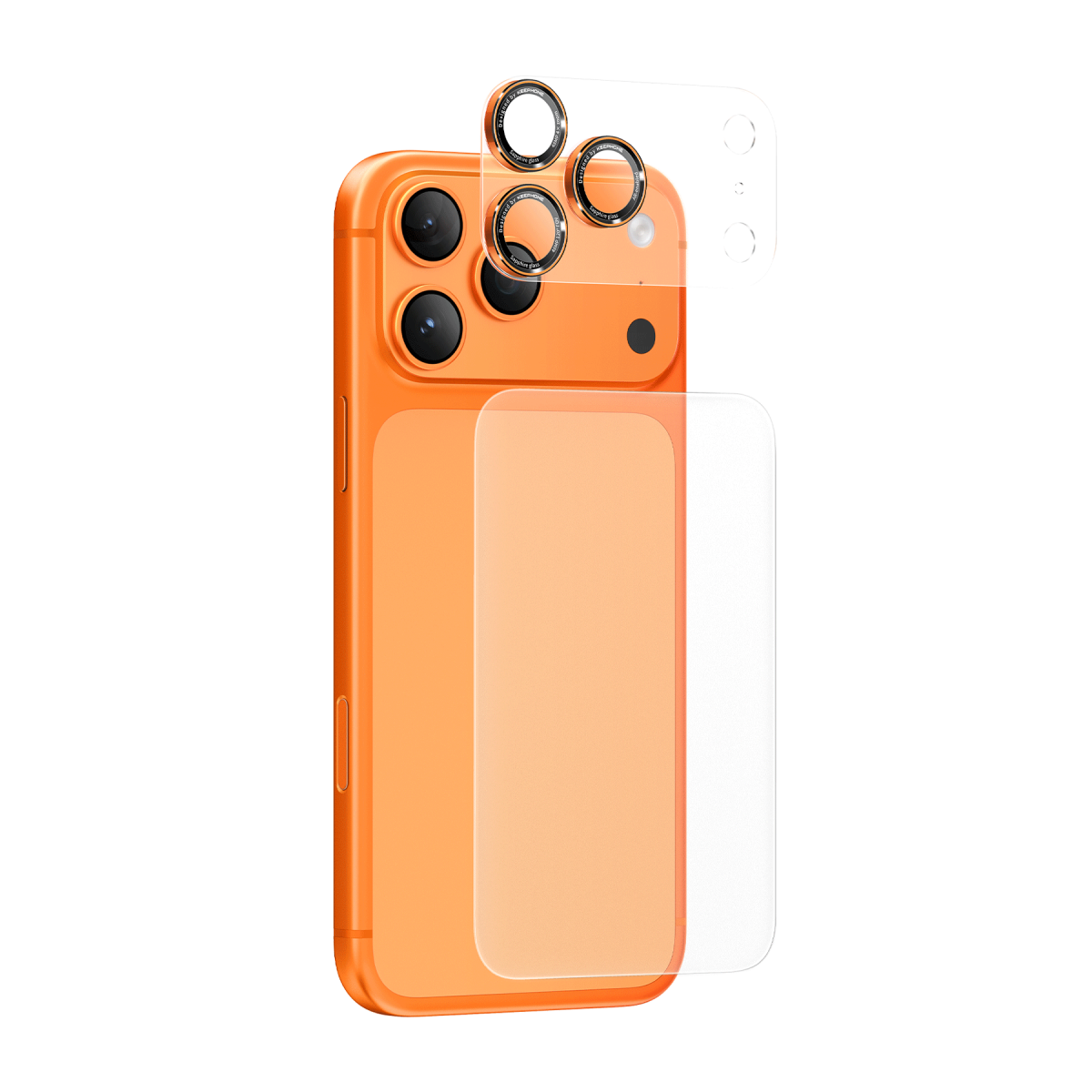 Keephone Apple iPhone 17 Pro Max Sapphire Vita Arka Film Ve Kamera Lens Koruyucu - Turuncu