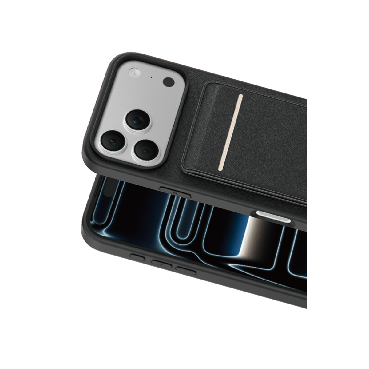 Keephone Apple iPhone 17 Pro Max Suedea Kartvizitli Standlı Kapak - Siyah