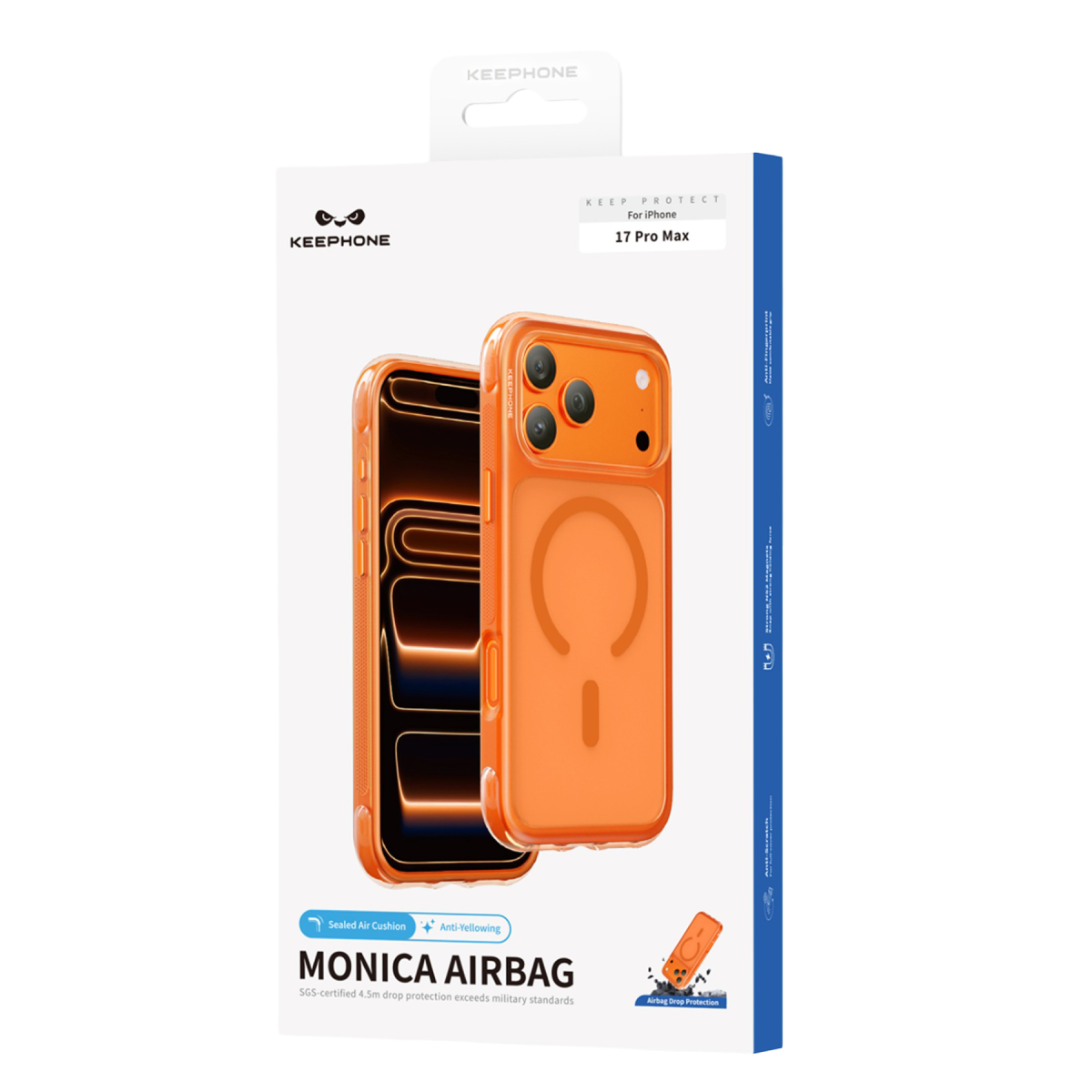 Keephone Apple iPhone 17 Pro Monica Airbag Magsafe Kapak - Turuncu