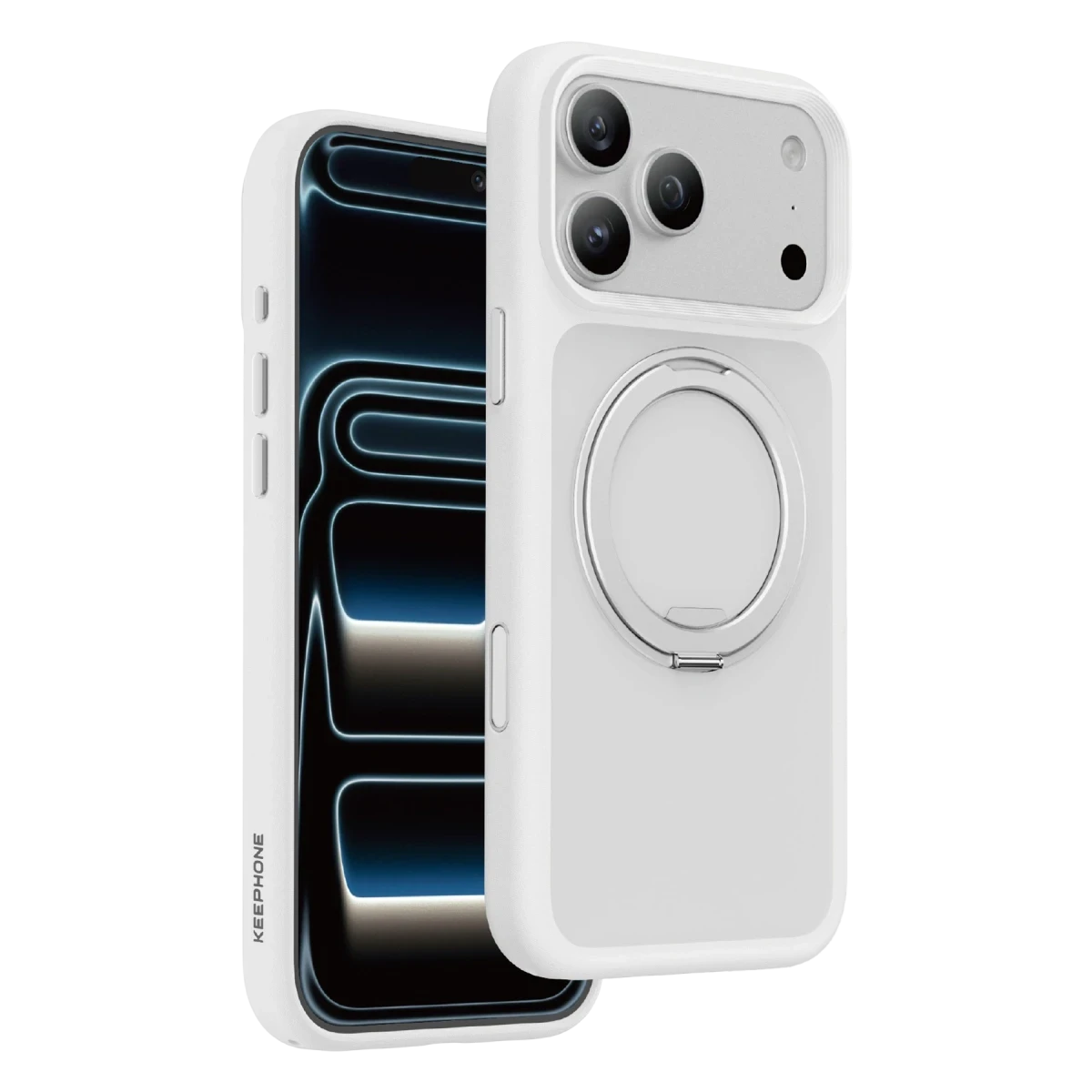 Keephone Apple iPhone 17 Pro Omega Magsafe Standlı Kapak - Beyaz